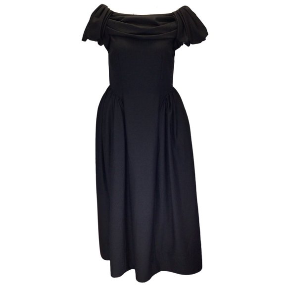 Simone Rocha Dresses & Skirts - SIMONE ROCHA BLACK SHORT SLEEVED WOOL MIDI DRESS